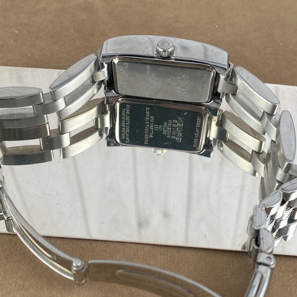 Gruen Curvex Silver Tone Swiss Watch Guilloche Enameled Dial - Picture 4 of 8